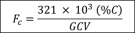 Equation F-7b for calculation of a site-specific Fc factor (scf CO2/mmBtu) on either a dry or wet basis